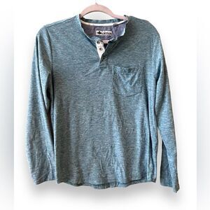 Tallwoods Premium Lifestyle Apparel Shirt Henley Sz Small Green Pocket 3 Buttons